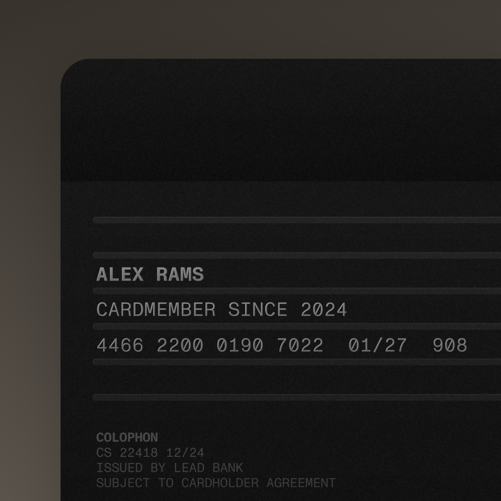An image of the back of an Atlas card, highlighting the ability to subtly personalize your card by engraving your name and an icon of your choice.